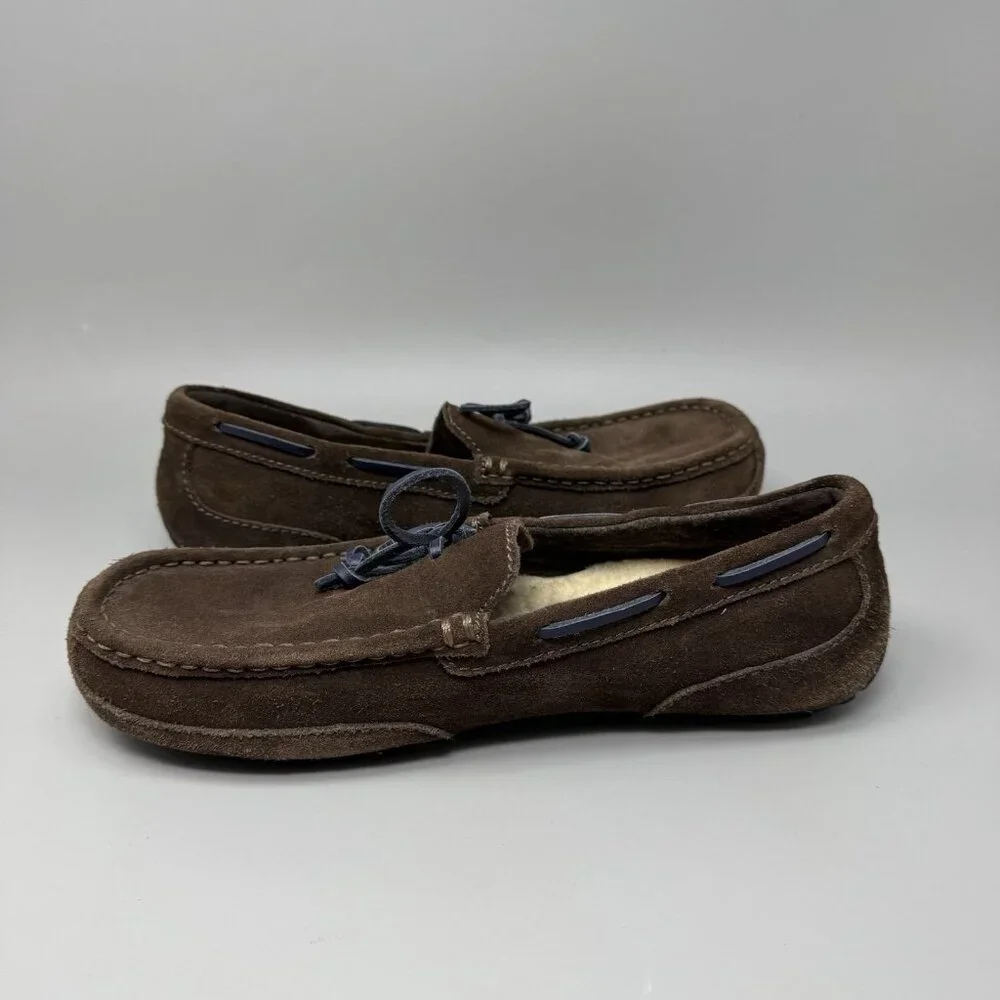Ugg Australian Chester Brown Suede Men's Size 9 Moccasins Slippers 1005350